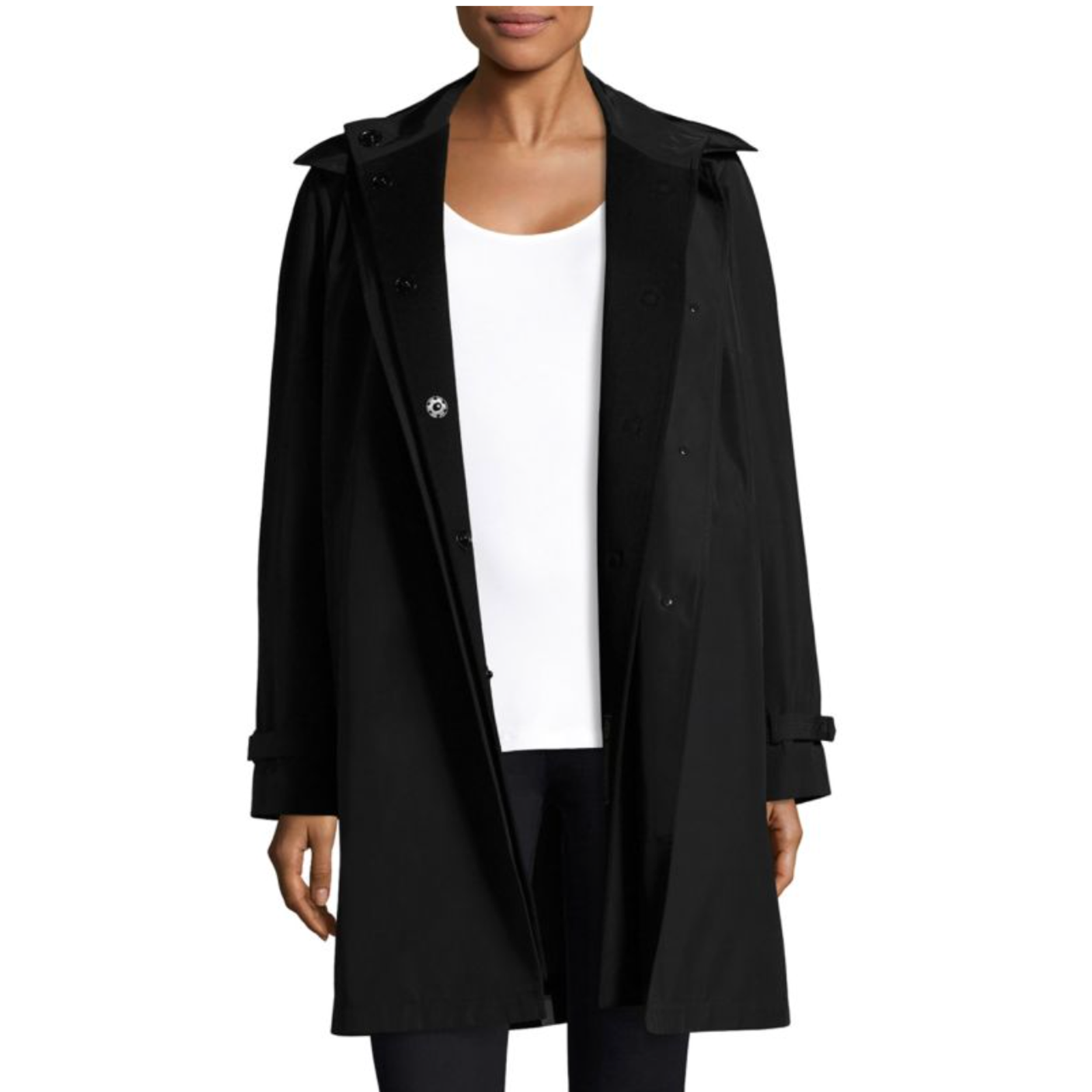 Nwt Jane Post Black 3-In-1 Loro Piana Wool Double Coat Jacket $1250 Sz M — image 3 of 8